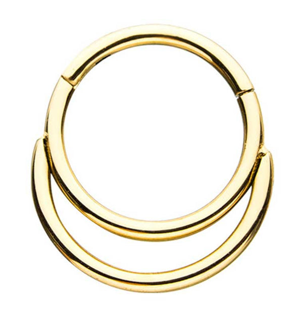 Gold Hinged Segment Hoop Rings Clicker
