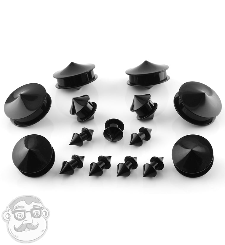 Black Conoid Acrylic Plugs
