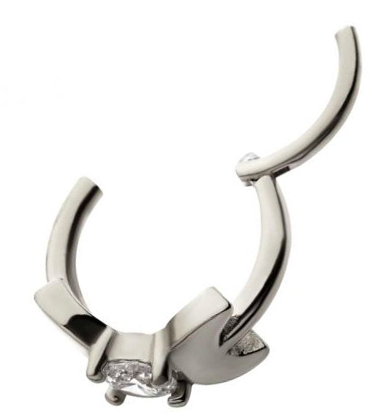 CZ Bow Hinged Segment Ring