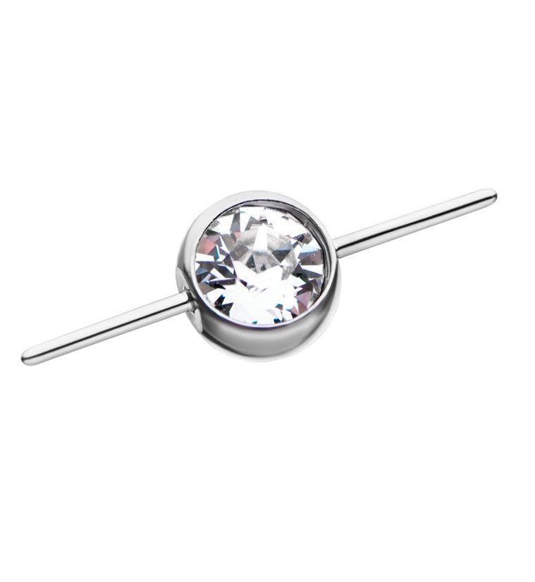 Clear CZ Titanium Threadless Connector
