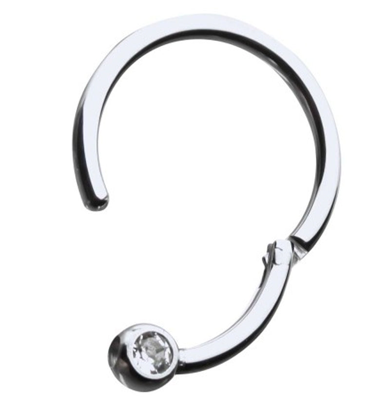 Titanium CZ Hinged Segment Captive Ring