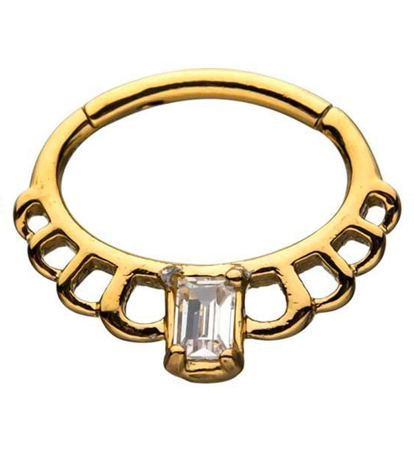 Gold PVD Exsect CZ Hinged Segment Ring