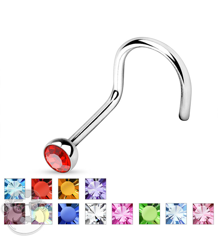 Color CZ Stone Nose Screw