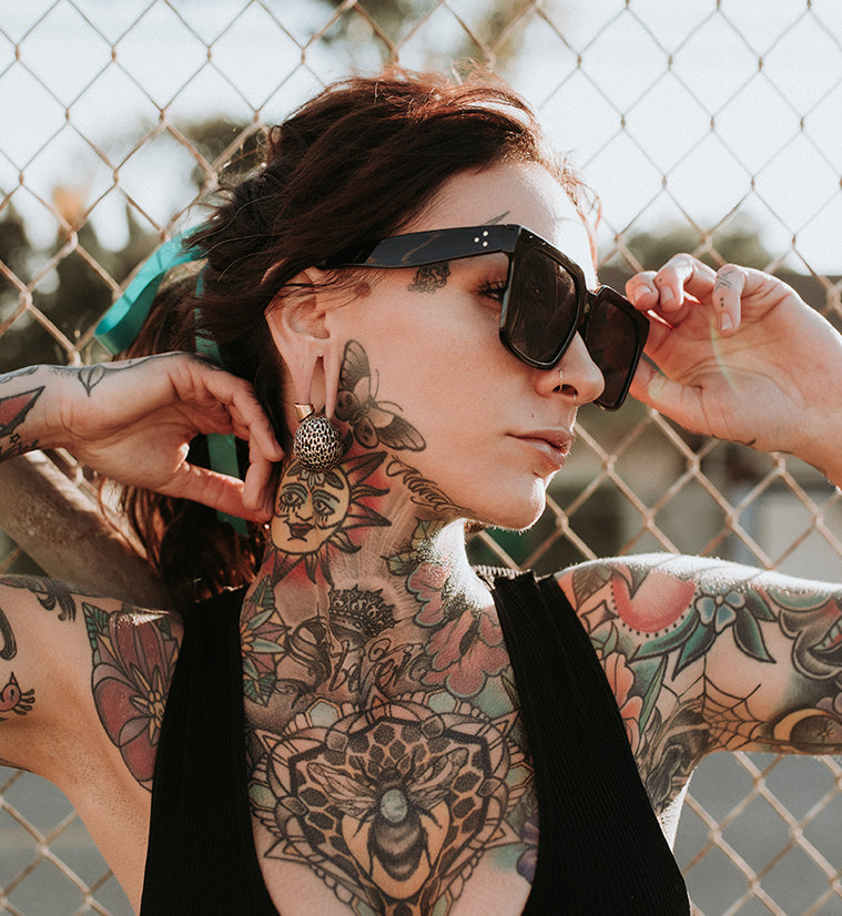 Gold PVD Stainless Steel Hinged Stretched Ear Cuff