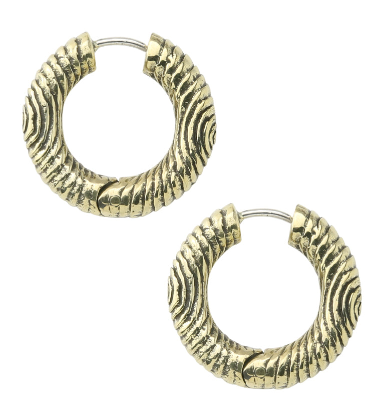 Dab Brass Hinged Earrings