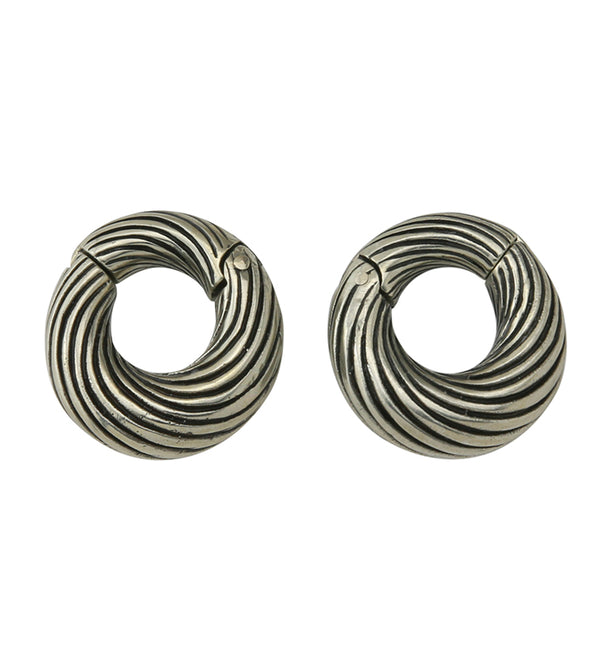 Dab White Brass HInged Ear Weights