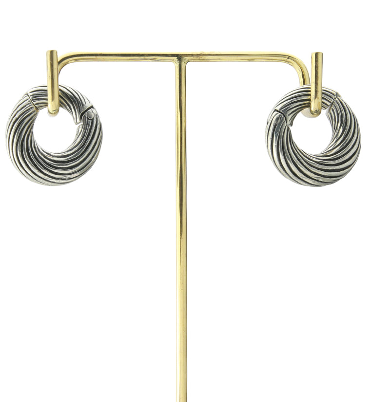 Dab White Brass HInged Ear Weights