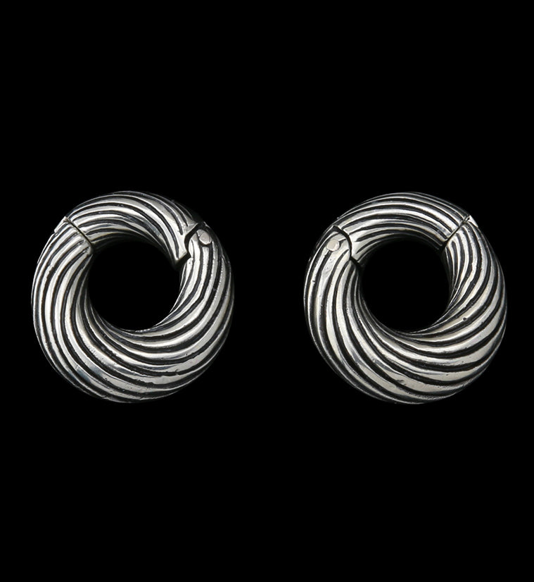 Dab White Brass HInged Ear Weights