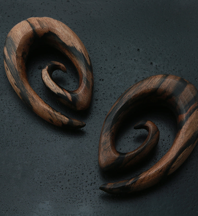 Areng Wood Oval Spirals