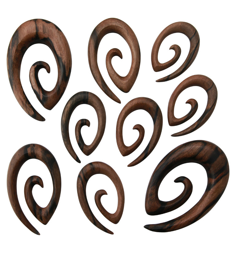 Areng Wood Oval Spirals
