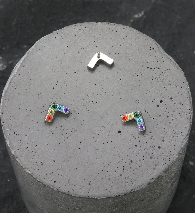 Dart Rainbow CZ Internally Threaded Titanium Top