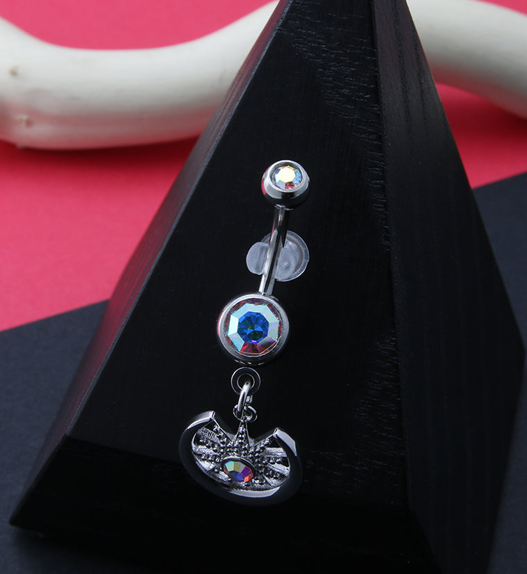 Day And Night Aura CZ Belly Button Ring