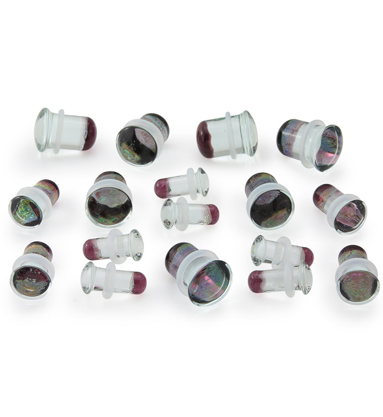 Daybreak Dichroic Glass Single Flare Plugs