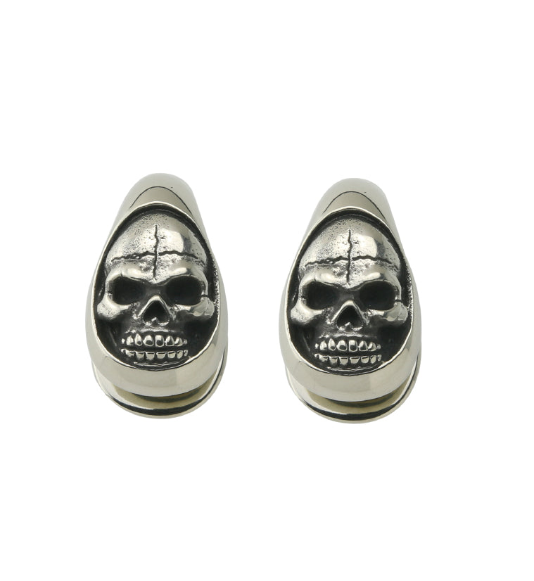Death Keyhole White Brass Ear Weights