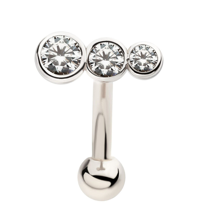Curved Barbell Clear Daith Ring Descend Clear CZ Curved Barbell