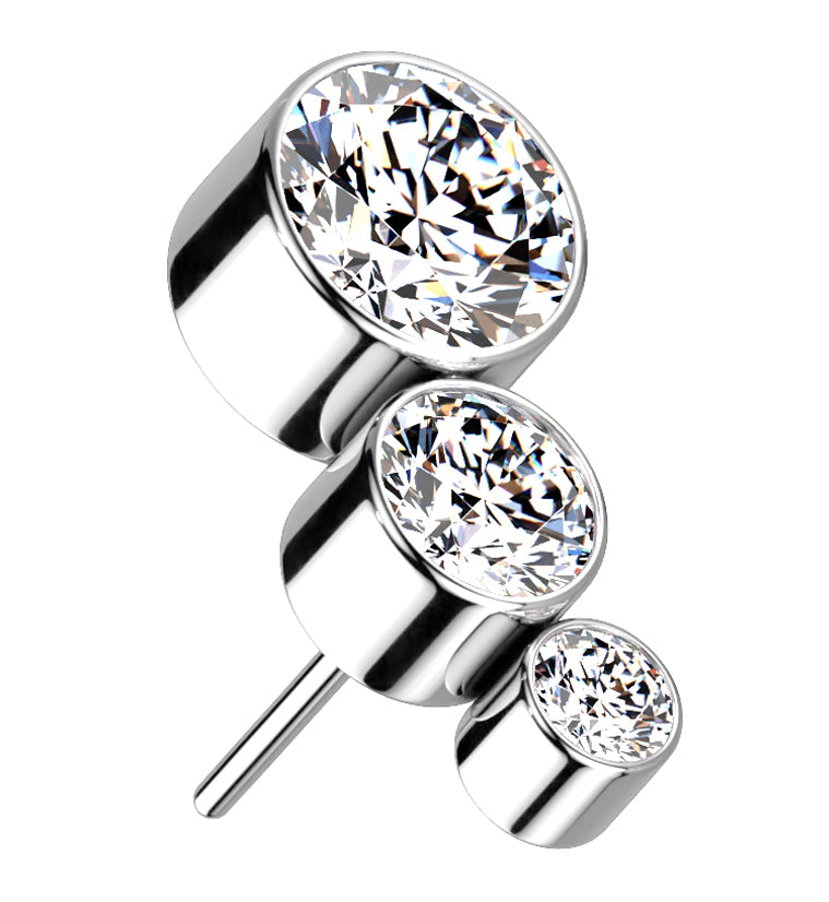 Descend CZ Threadless Titanium Top