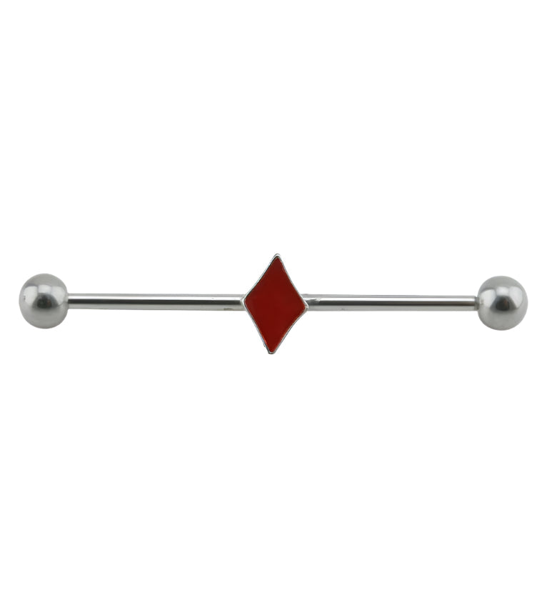 14G Red Diamond Industrial Barbell