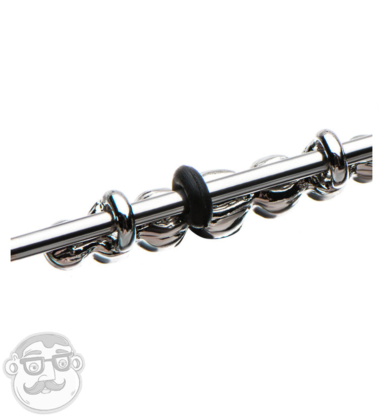 14G Rose Gold PVD CZ Channel Industrial Barbell
