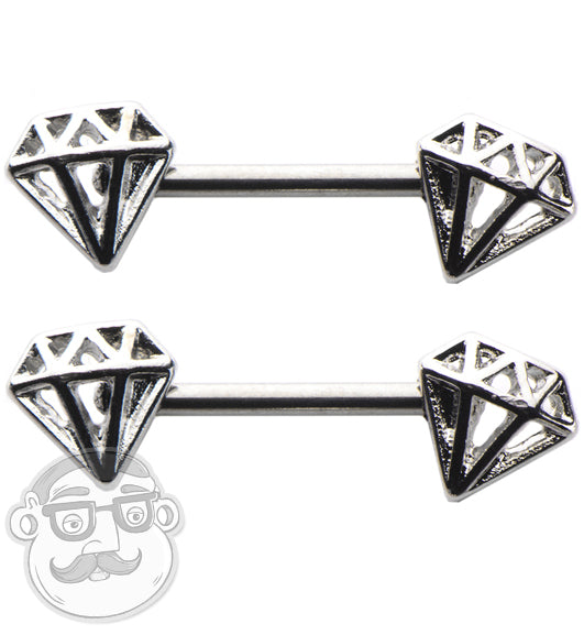 Diamond Nipple Barbell Ring