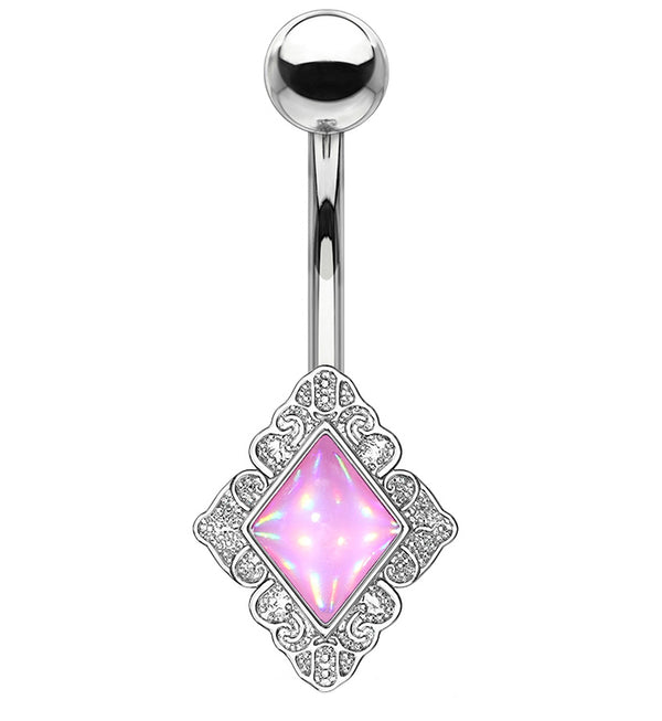 Pink Escent Diamond Belly Button Ring