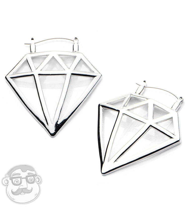 Diamond Plug Hoops