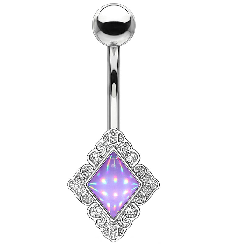 Purple Escent Diamond Belly Button Ring