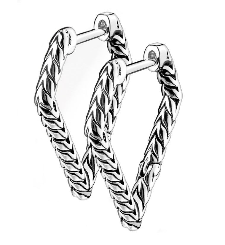 Diamond Threaded Stainless Steel Clicker Earrings