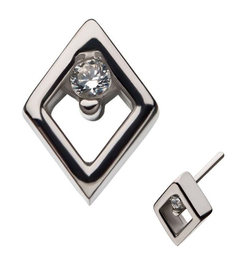 14kt Gold Diamond Channel CZ Threadless Top