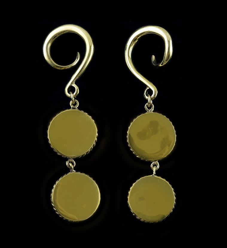 Double Blue Dichroic Coil Hanging Ear Weights