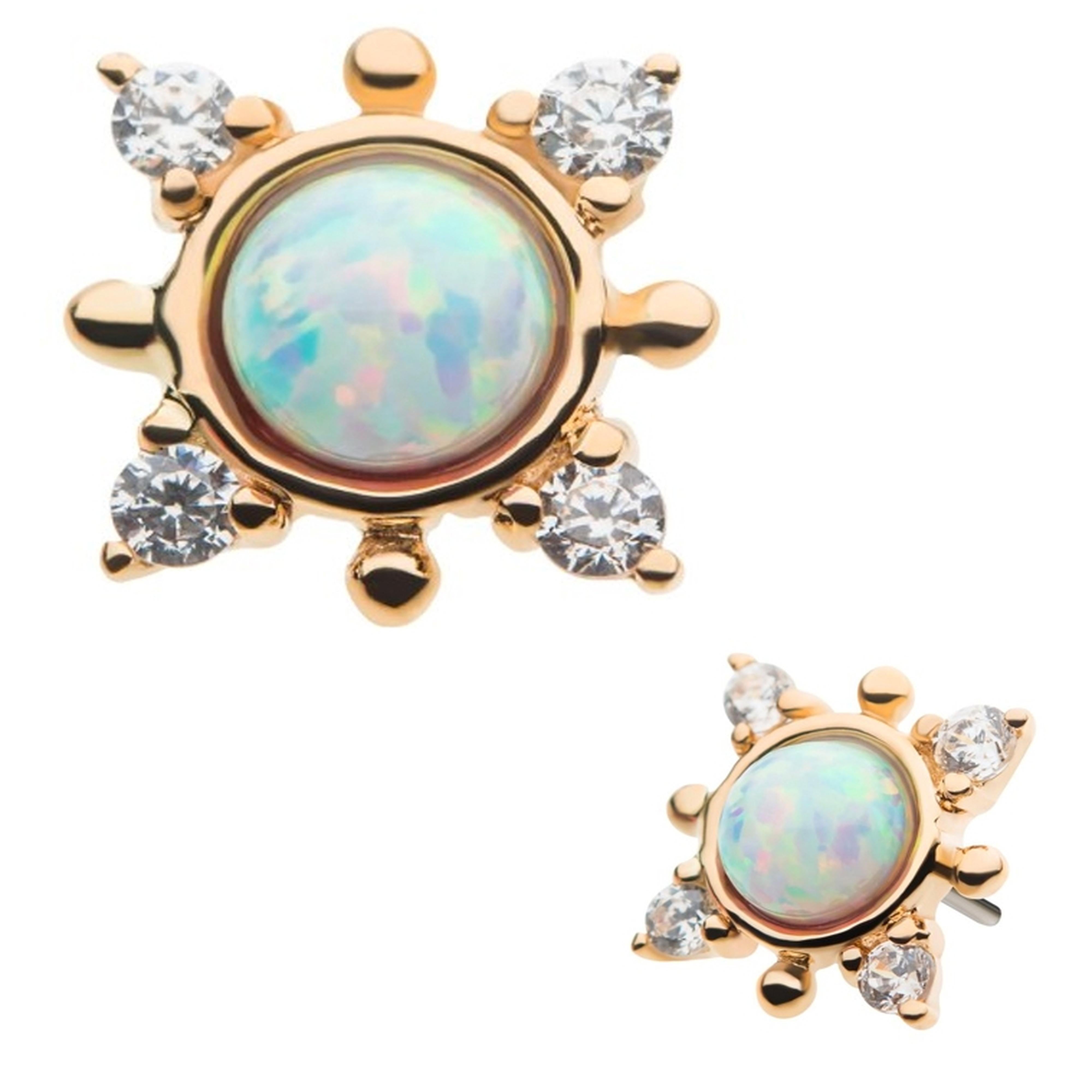 14kt Gold Direct Opalite Threadless Top