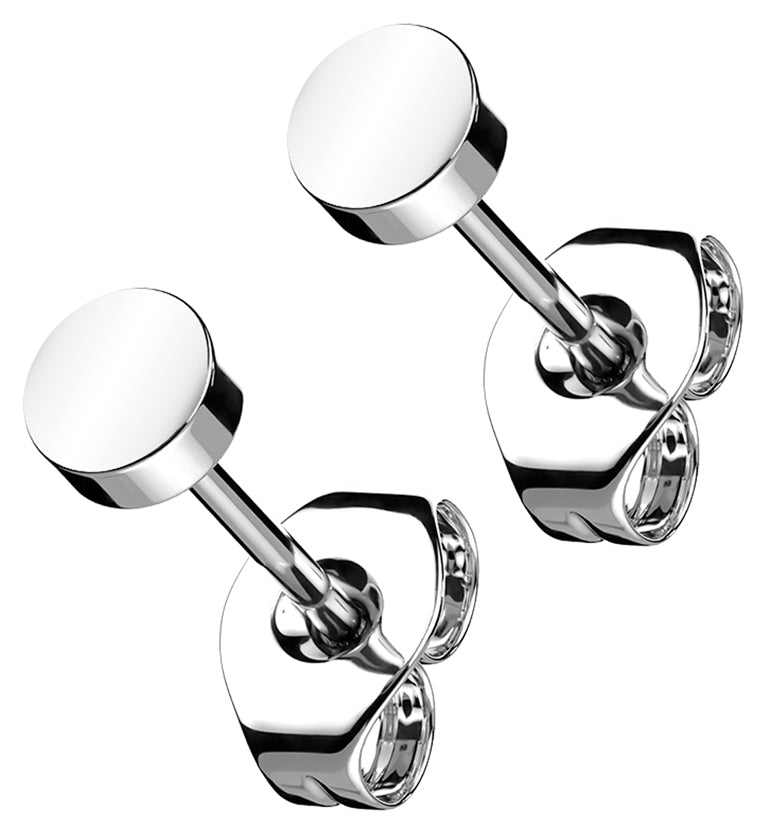 Disc Titanium Threadless Earrings