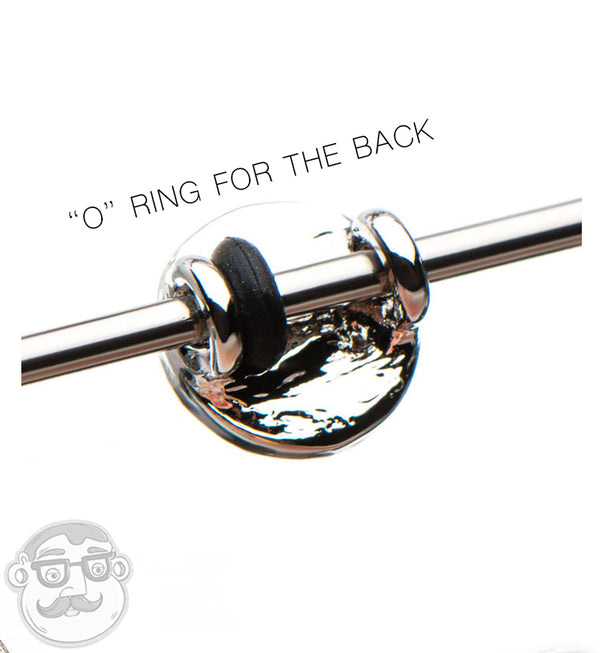 14G Rose Gold PVD CZ Disk Industrial Barbell
