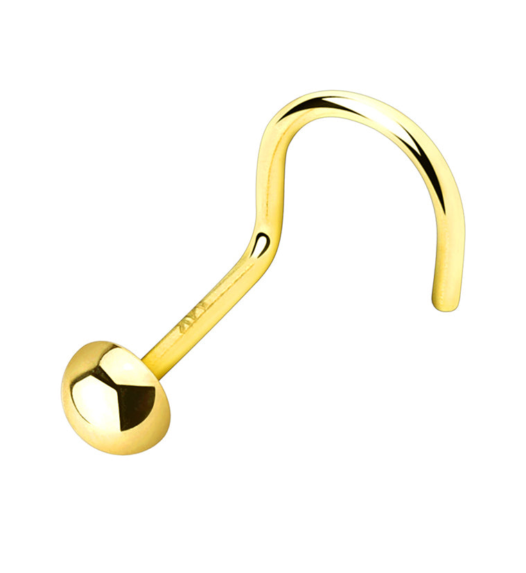 20G 14kt Gold Dome Top Nose Screw