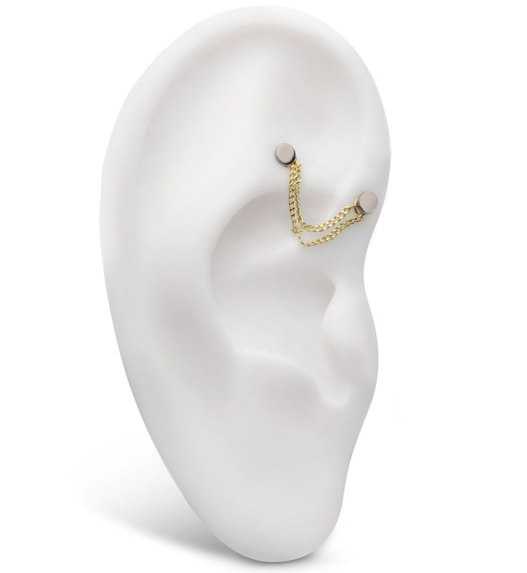 14kt Gold Dual Curb Chain