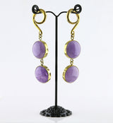 Double Amethyst Stone Hanging Ear Weights