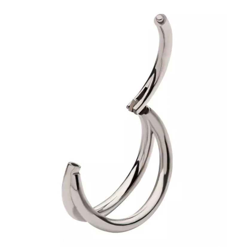 Double Bar Titanium Hinged Segment Ring