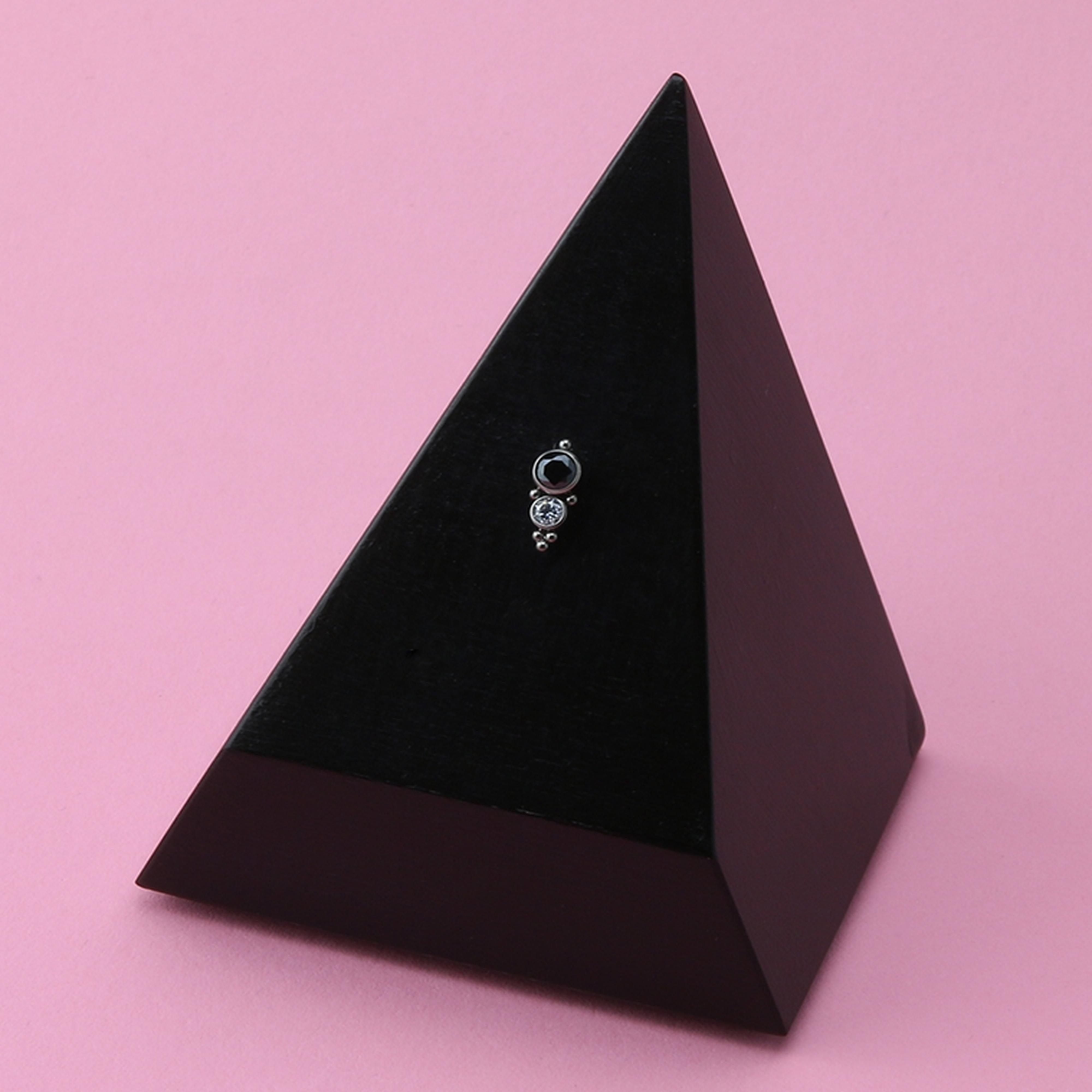 50/50 Black & Clear CZ Titanium Threadless Top