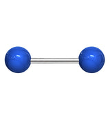 Double Blue Ball Stainless Steel Barbell