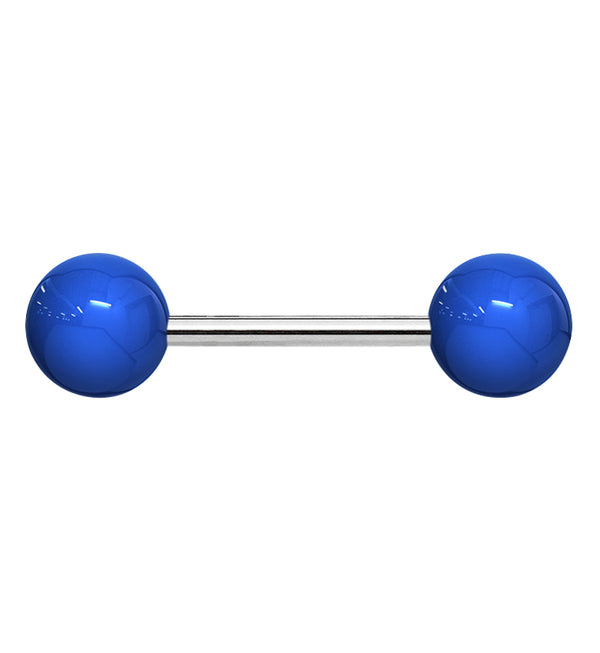 Double Blue Ball Stainless Steel Barbell