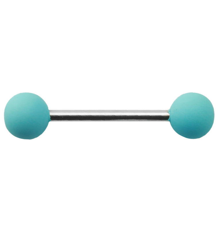Double Blue Silicon Ball Stainless Steel Barbell