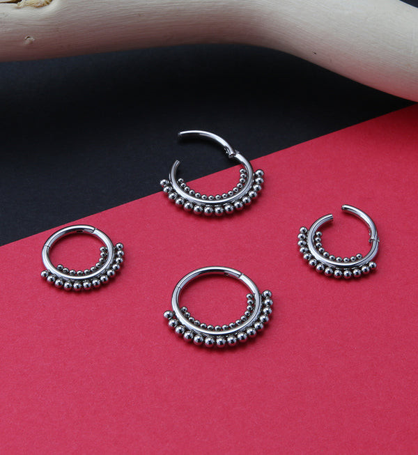 Double Beaded Tier Hinged Segment Ring
