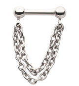 Double Dangle Chain Threadless Titanium Barbells