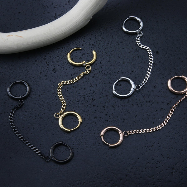 Chained Double Hinged Hoop Cartilage Ring