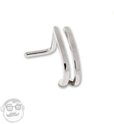 18G Double Line Nose Curve Ring