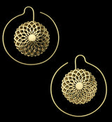 Double Mandala Brass Earrings