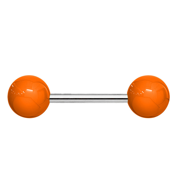 Double Orange Ball Stainless Steel Barbell