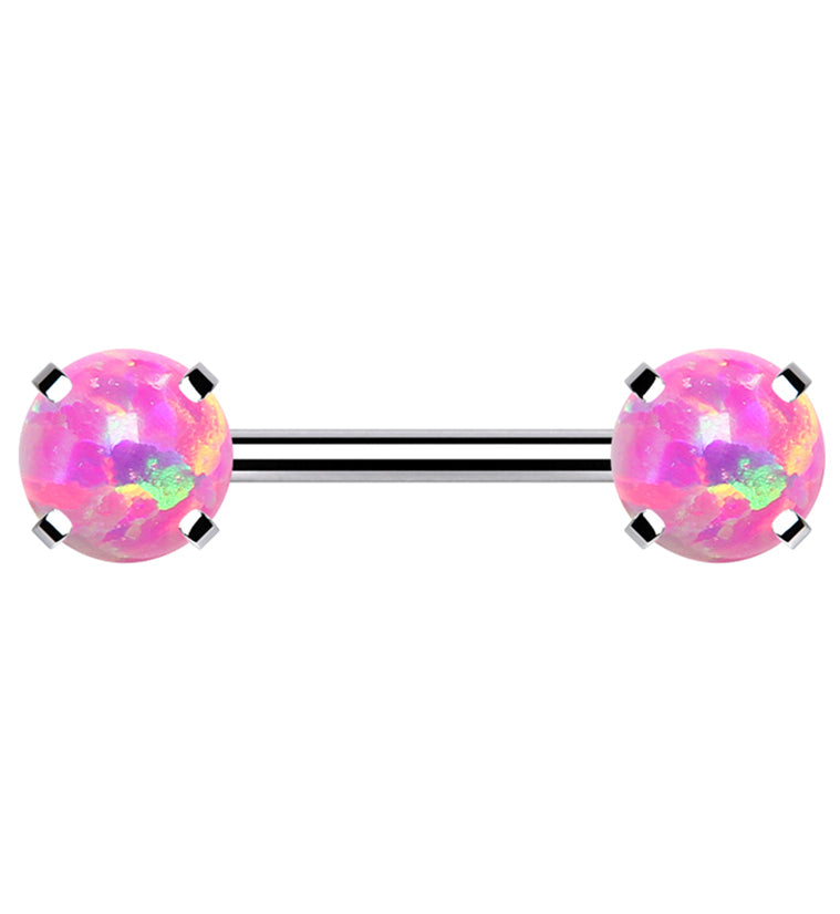 Double Pink Opalite Threadless Barbell