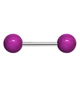 Double Purple Ball Stainless Steel Barbell