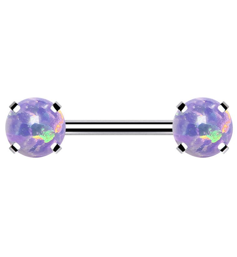 Double Purple Opalite Threadless Barbell