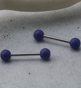 Double Purple Silicon Ball Stainless Steel Barbell